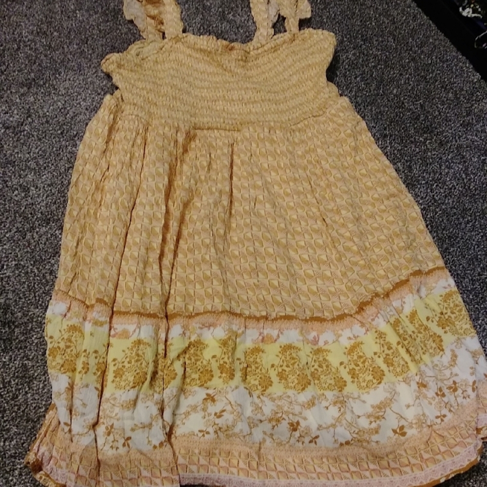 Charming Yellow Floral Kids Dress